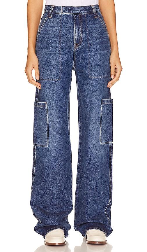 GRLFRND Elyse Trouser Cargo Jeans in Blue by GRLFRND