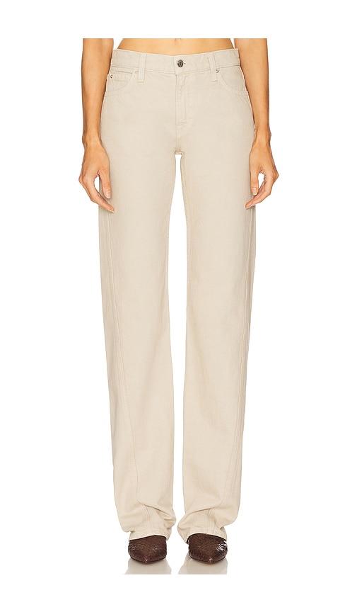 GRLFRND Graham Low Rise Straight Twisted Seam in Beige by GRLFRND
