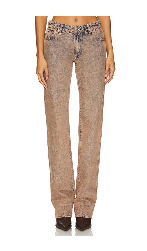 GRLFRND Isabel Low Rise Straight Jeans in Brown by GRLFRND