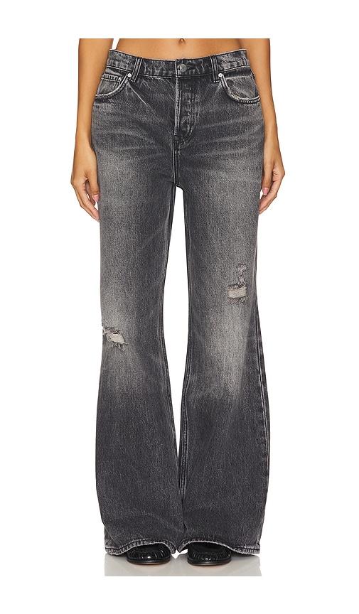 GRLFRND Jade Low Rise Relaxed Flare Jeans in Grey by GRLFRND