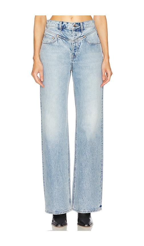 GRLFRND Katya Seamed Loose Wide Leg Jeans in Denim-Light by GRLFRND