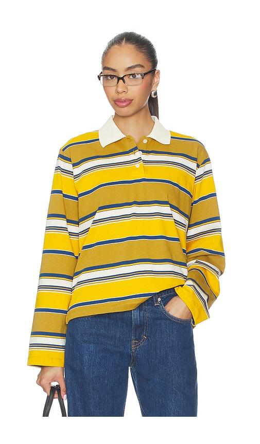 GRLFRND Long Sleeve Polo in Mustard,Tan by GRLFRND