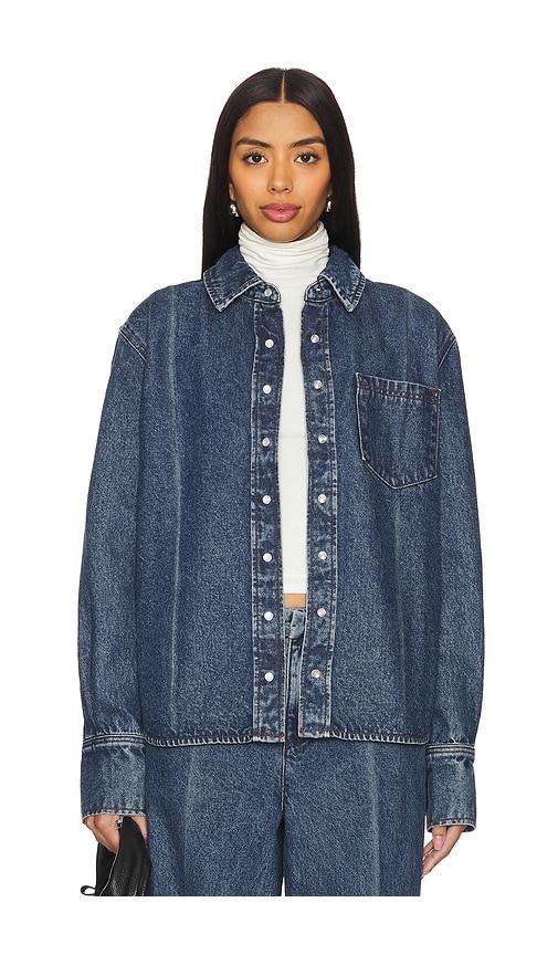 GRLFRND Mae Button Down in Blue by GRLFRND