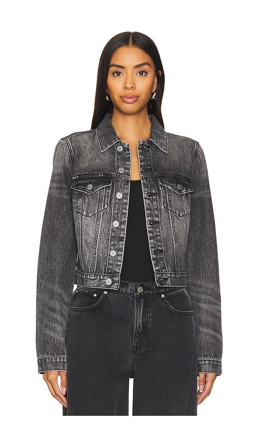 GRLFRND Maeve Fitted Denim Jacket in Grey by GRLFRND