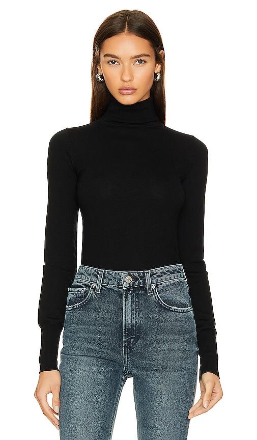 GRLFRND Merino Wool Turtleneck Sweater in Black by GRLFRND