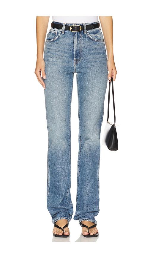 GRLFRND Sara Super High Rise Straight Full Length in Blue by GRLFRND