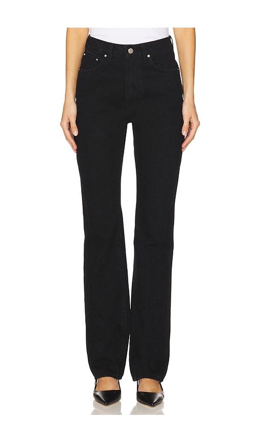 GRLFRND Sara Super High Rise Straight Jeans in Black by GRLFRND