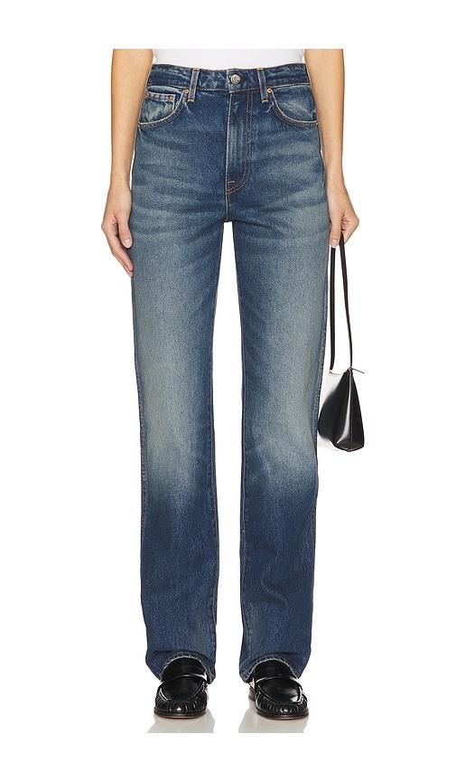 GRLFRND Sara Super High Rise Straight Jeans in Blue by GRLFRND