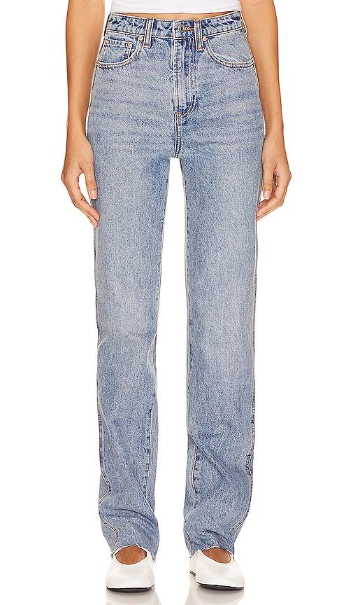 GRLFRND Sara Super High Rise Straight Jeans in Blue by GRLFRND
