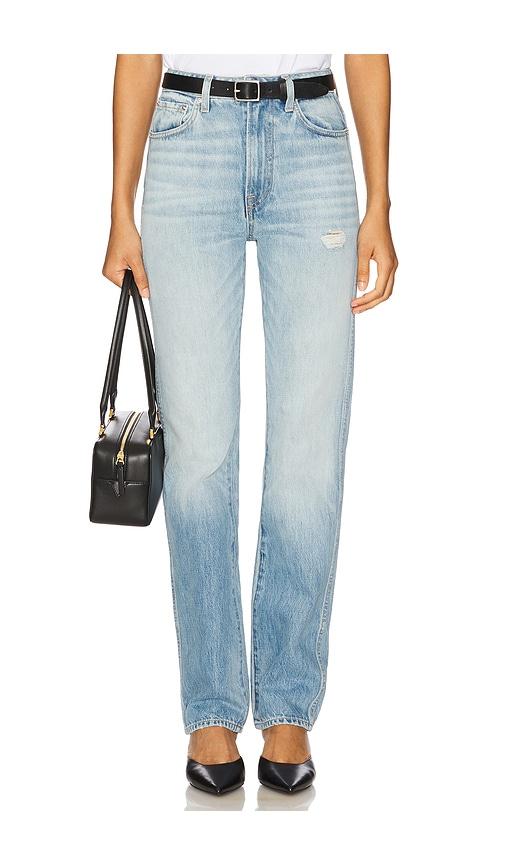 GRLFRND Sara Super High Rise Straight Jeans in Blue by GRLFRND