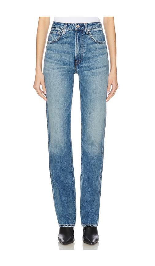GRLFRND Sara Super High Rise Straight Jeans in Blue by GRLFRND