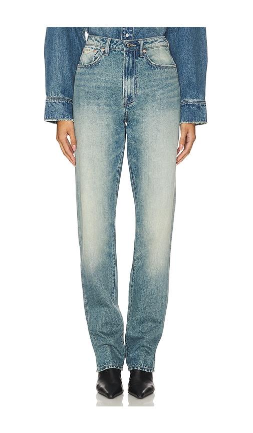 GRLFRND Sara Super High-rise Straight Jeans in Denim-Medium by GRLFRND