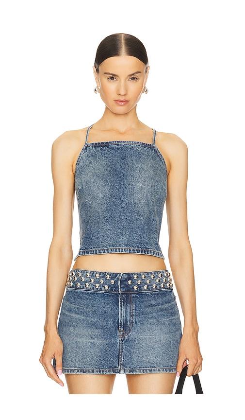 GRLFRND Yoli Cross Back Cami in Denim-Medium by GRLFRND