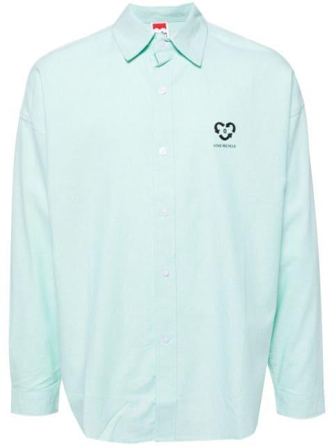 Recycle logo-print cotton shirt by GROUND ZERO