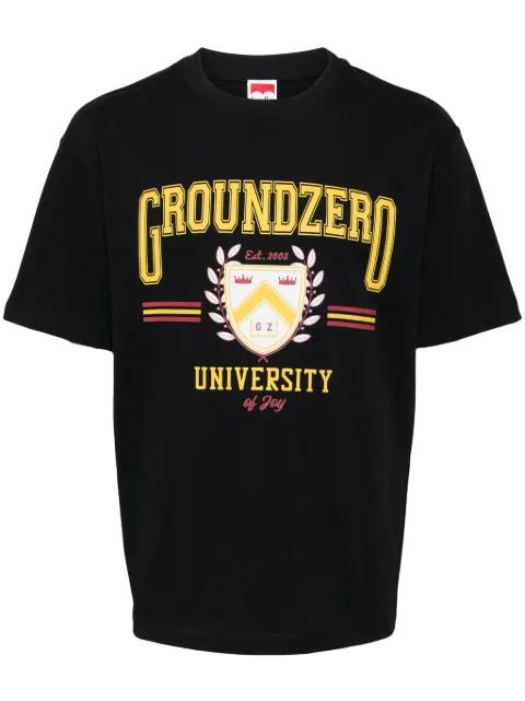 University logo-print cotton T-shirt by GROUND ZERO