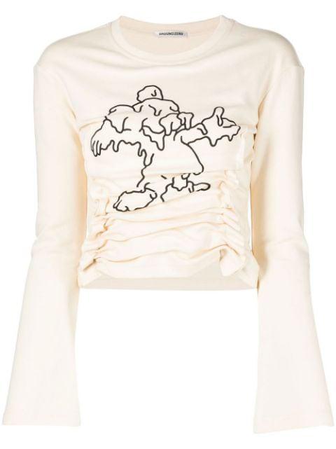 graphic-print long-sleeve T-shirt by GROUND ZERO