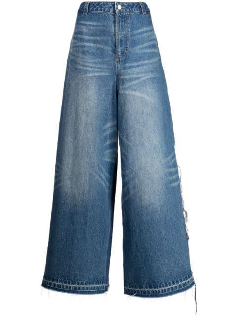 high-waisted wide-leg jeans by GROUND ZERO