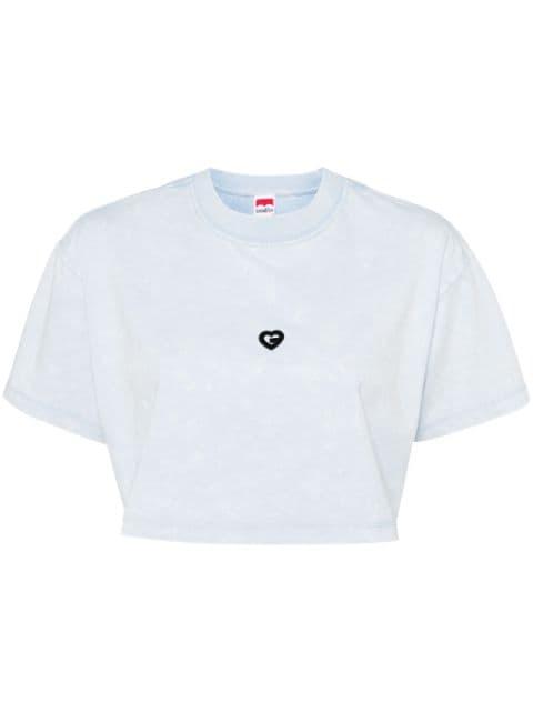 logo-appliqué cropped T-shirt by GROUND ZERO