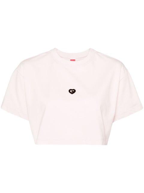 logo-appliqué cropped T-shirt by GROUND ZERO