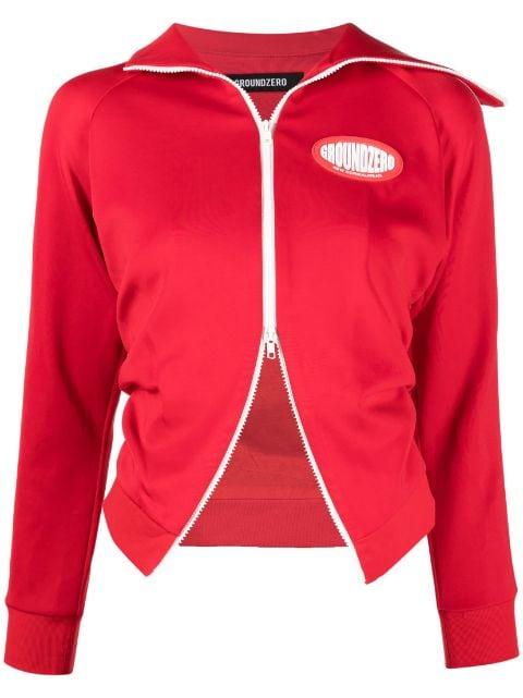 logo-patch zip-up jacket by GROUND ZERO