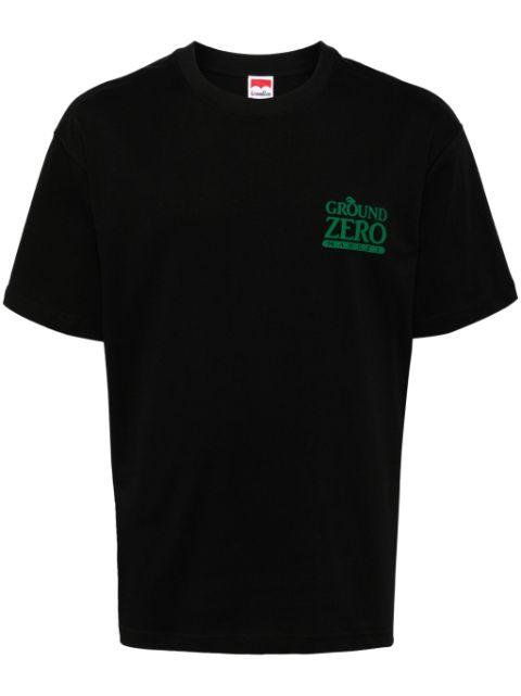 logo-print cotton T-shirt by GROUND ZERO