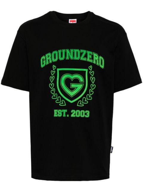 logo-print cotton T-shirt by GROUND ZERO