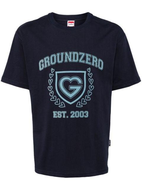 logo-print cotton T-shirt by GROUND ZERO