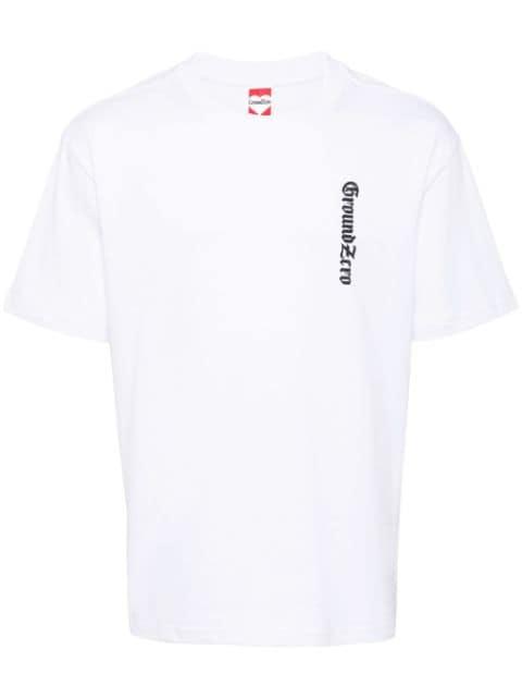 logo-print cotton T-shirt by GROUND ZERO