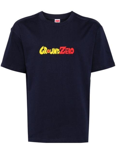 logo-print cotton T-shirt by GROUND ZERO