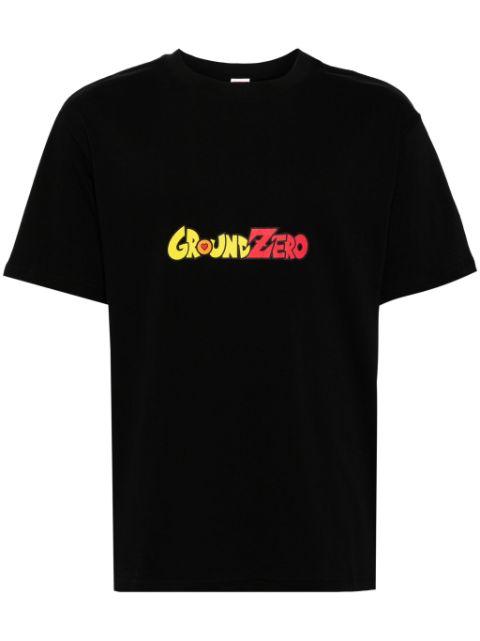 logo-print cotton T-shirt by GROUND ZERO