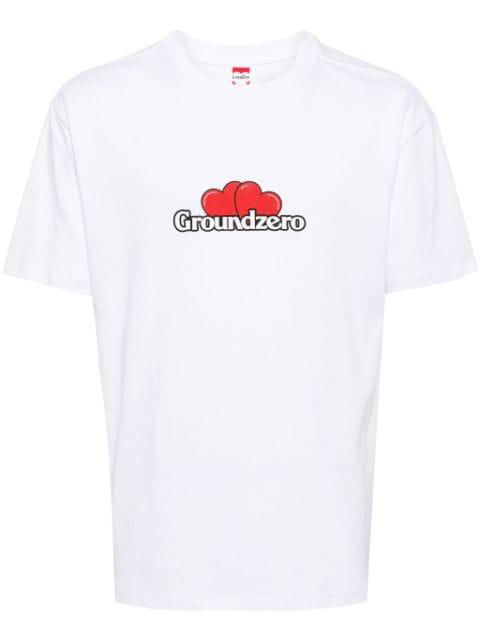 logo-print cotton T-shirt by GROUND ZERO