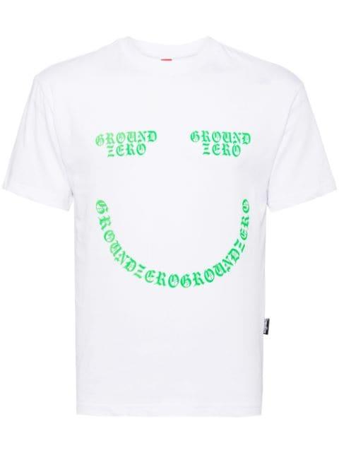 logo-print cotton T-shirt by GROUND ZERO
