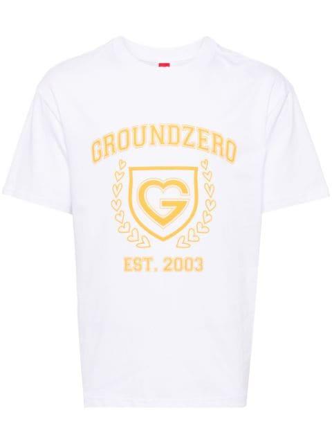 logo-print cotton T-shirt by GROUND ZERO
