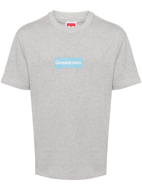 logo-print cotton T-shirt by GROUND ZERO
