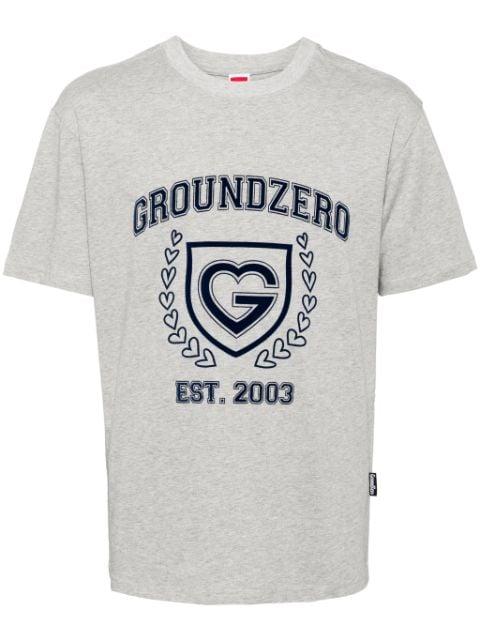 logo-print cotton T-shirt by GROUND ZERO