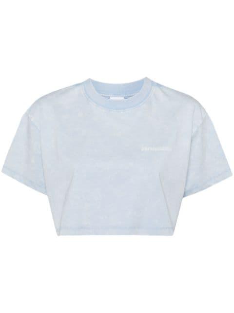logo-print cropped T-shirt by GROUND ZERO