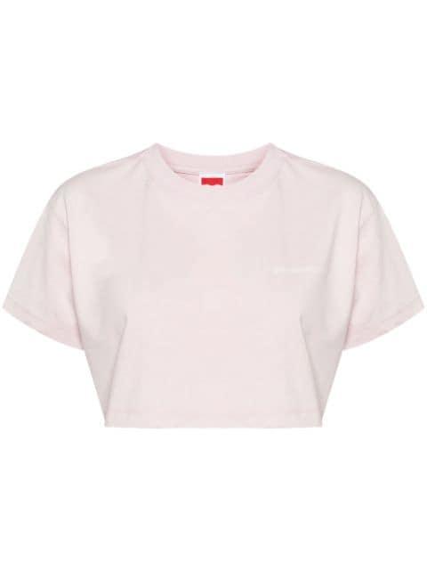 logo-print cropped T-shirt by GROUND ZERO