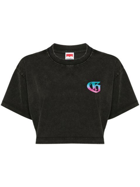 logo-print cropped T-shirt by GROUND ZERO