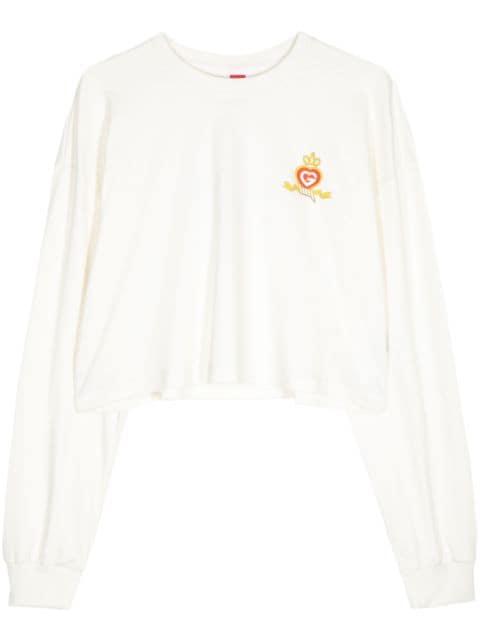 logo-print cropped sweatshirt by GROUND ZERO