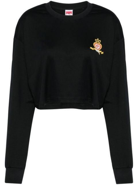 logo-print cropped sweatshirt by GROUND ZERO