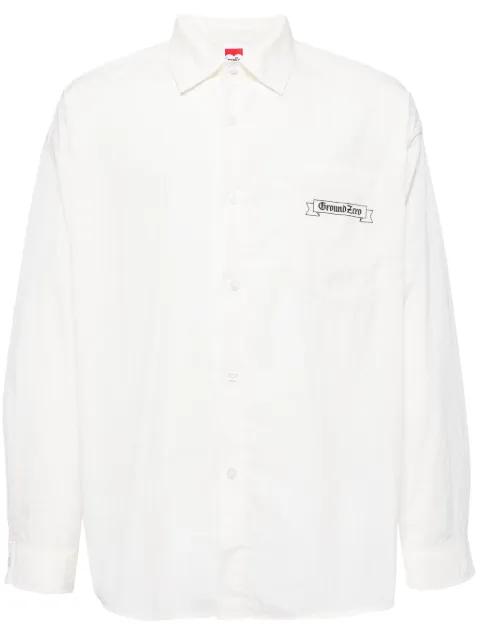 logo-print long-sleeve shirt by GROUND ZERO
