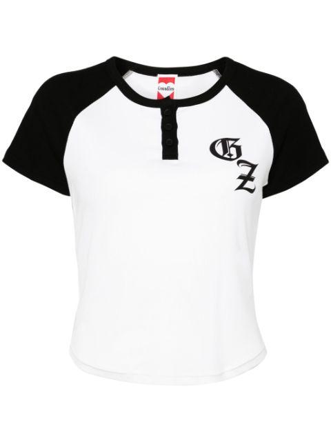 logo-print ribbed T-shirt by GROUND ZERO