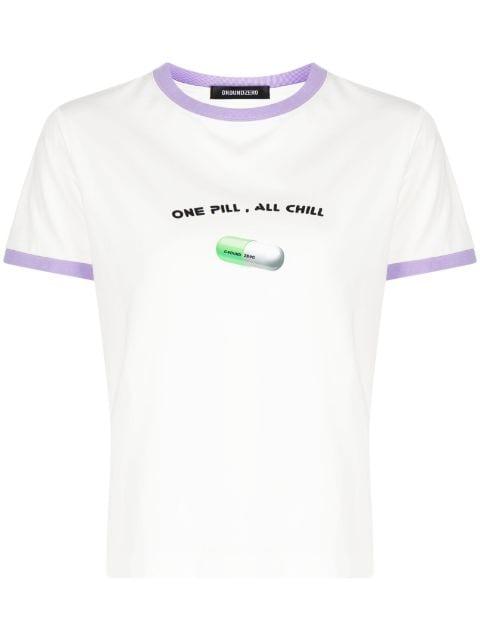slogan-print jersey cotton T-shirt by GROUND ZERO