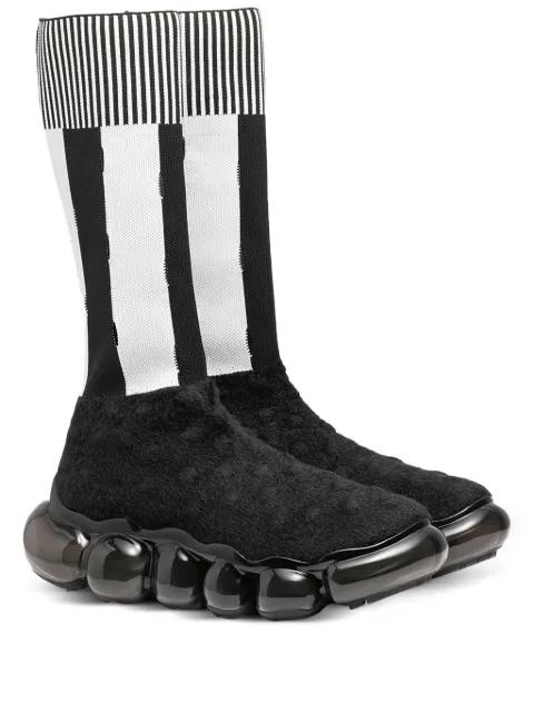 x Bernhard Wilhelm Jewelry stripe sock "Black/White" sneakers by GROUNDS