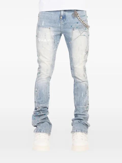 spider-motif slim-fit jeans by GUAPI