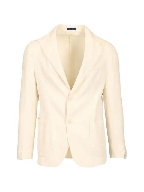 slub-texture notched-lapels blazer by GUARINUCCI