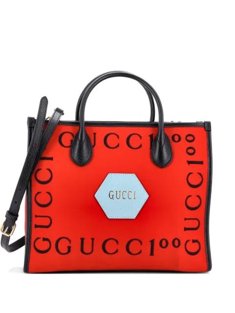 100 Embroidered Felt Small tote bag by GUCCI 