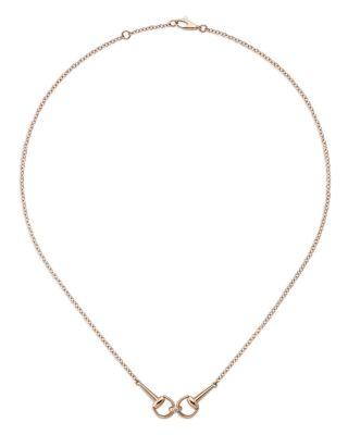 18K Rose Gold Horsebit Diamond Accented Collar Necklace by GUCCI