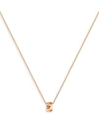 18K Rose Gold Icon Polished Logo Ring Pendant Necklace by GUCCI