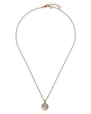 18K Rose Gold Interlocking Mother of Pearl & Diamond Logo Reversible Pendant Necklace by GUCCI